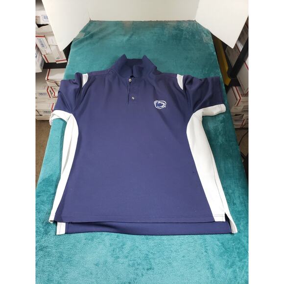 Penn State Nittany Lions Polo Shirt Size Large Mens Blue Work Logo NCAA Football - Picture 2 of 8